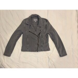 Marrakech by Anthropology Womens Grey Moto Jacket Stretch Zip Size S